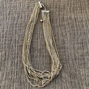 Silver and gold jewelry necklace